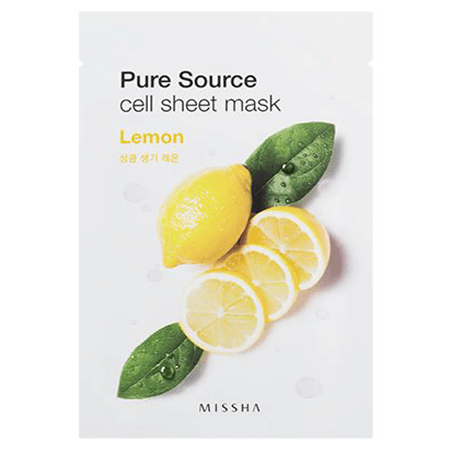 Pure Source Cell Sheet Mask,Pure Source Cell Sheet Mask-lemon, มาส์กเลม่อน,แผ่นมาส์กหน้า,misshaแผ่นมาส์กหน้า,Missha.มิชช่า,มาส์ก missha รีวิว