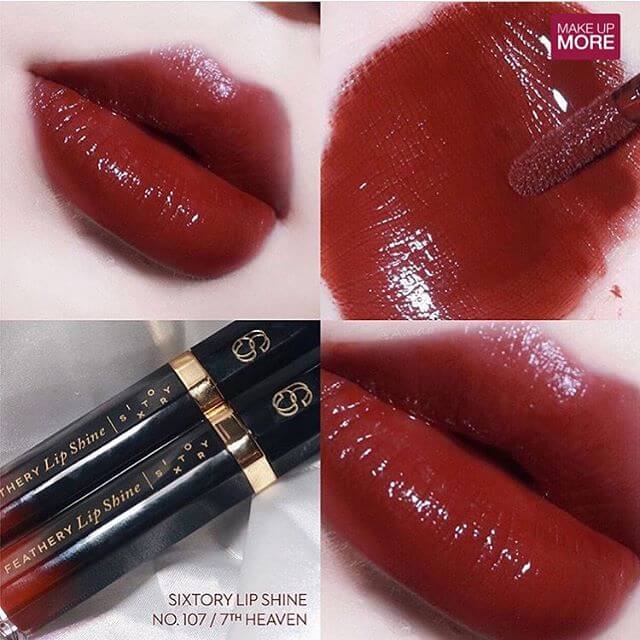 สีขายดี!! ที่สาวๆตามหามากที่สุด Sixtory Feathery Lip Shine #107 7th Heaven