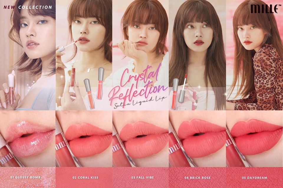 Mille, Mille รีวิว, Mille ราคา, Mille Crystal Reflection Satin Glaze Lip, Mille Crystal Reflection Satin Glaze Lip รีวิว, Mille Crystal Reflection Satin Glaze Lip ราคา, Crystal Reflection Satin Glaze Lip, Mille Crystal Reflection Satin Glaze Lip 1.7ml, Mille Crystal Reflection Satin Glaze Lip #01 Glossy Bomb, ลิปแมตต์, ลิปกลอส, ลิปสติก, ลิป