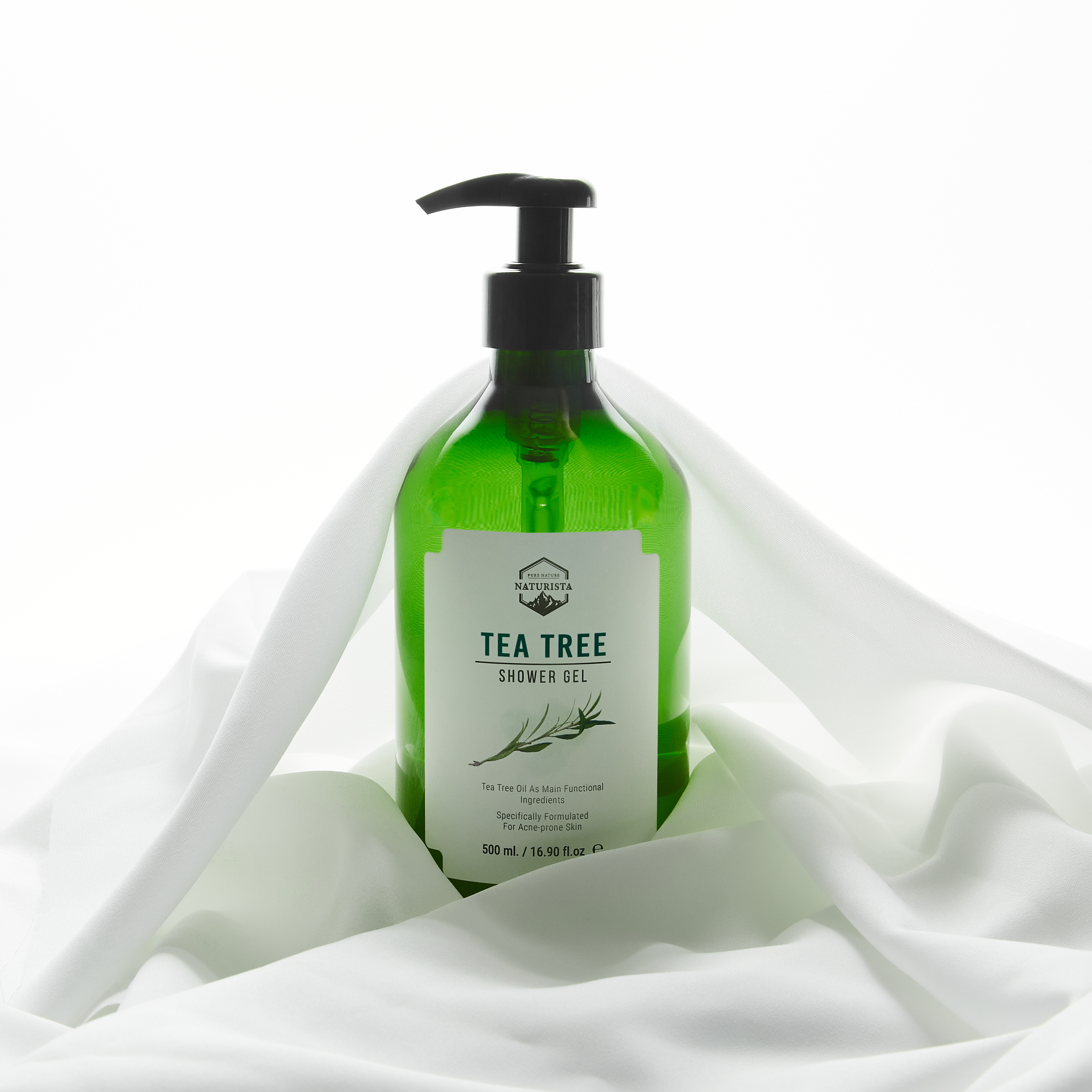 Naturista Tea Tree Shower Gel  เจลอาบน้ำทีทรี สูตรสดชื่นกระจ่างใส ลดสิวตามเรือนร่าง ด้วยสารสกัดจากต้นทีทรี (Tea Tree / Melaleuca alternifolia) มีประสิทธิภาพในการฆ่าเชื้อสิว ป้องกันการเกิดสิวใหม่ และยังช่วยลดการอักเสบของผิวได้เป็นอย่างดี