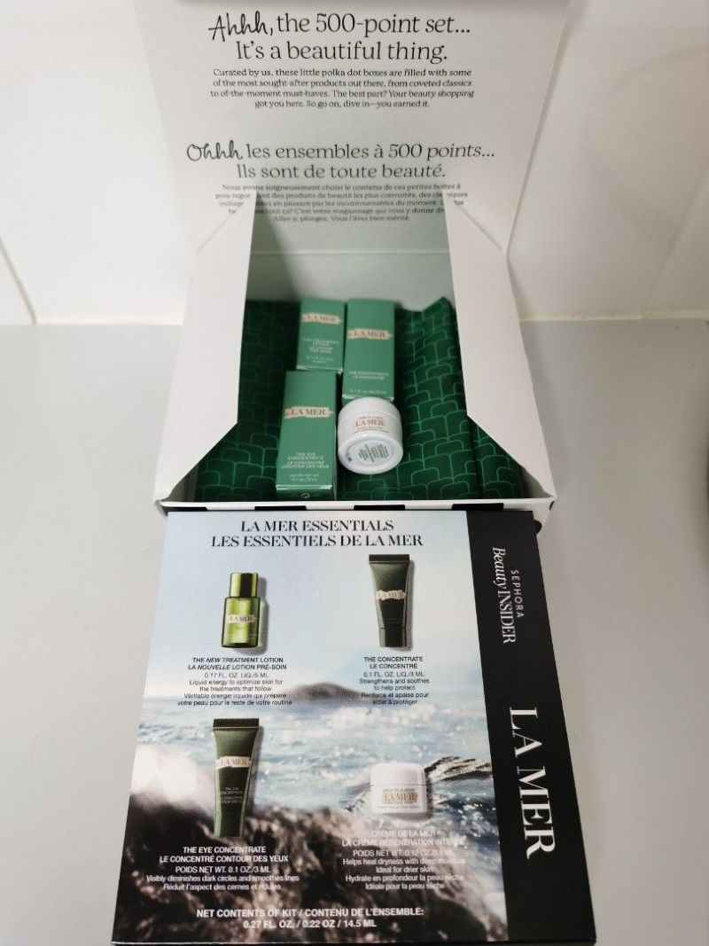 La Mer Set 4pcs  ,The Treatment Lotion ,  The Concentrate ,The Eye Concentrate 3ml ,Moisturizing  Cream , LA MER ,la mer essentials set ,La Mer Sephora